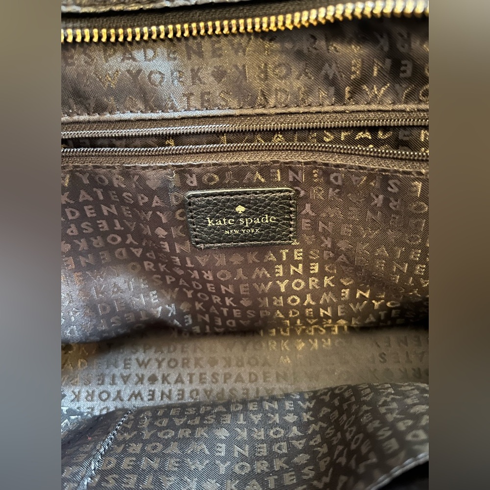 Kate Spade Dominique Grey Street Satchel Bag Black Pebbled Leather Crossbody - Picture 10 of 10